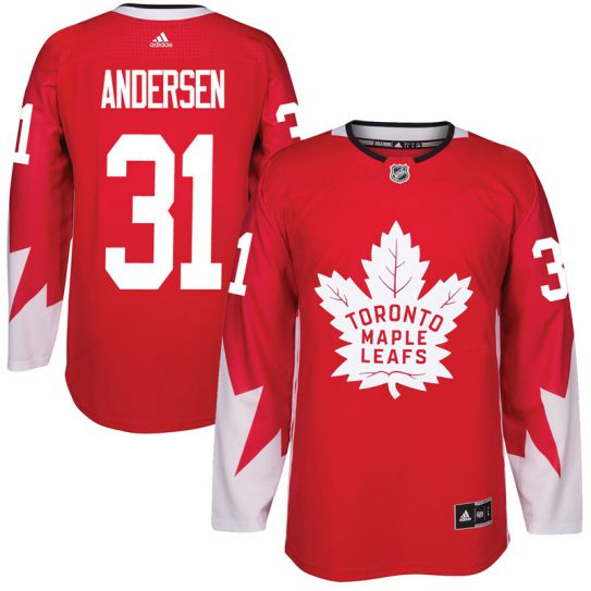 2017 NHL Toronto Maple Leafs Men #31 Frederik Andersen red jersey->toronto maple leafs->NHL Jersey